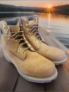 Timberland Men's 10061 Premium 6-Inch Waterproof Leather Boot Wheat Nubuck 9.5M
